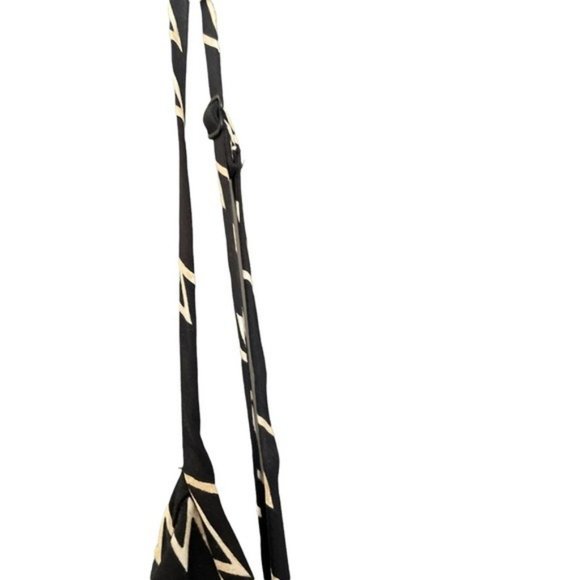 Club Monaco Ruffle Print Wide Leg Black Geometric Jumpsuit Size 2 - Picture 6 of 11